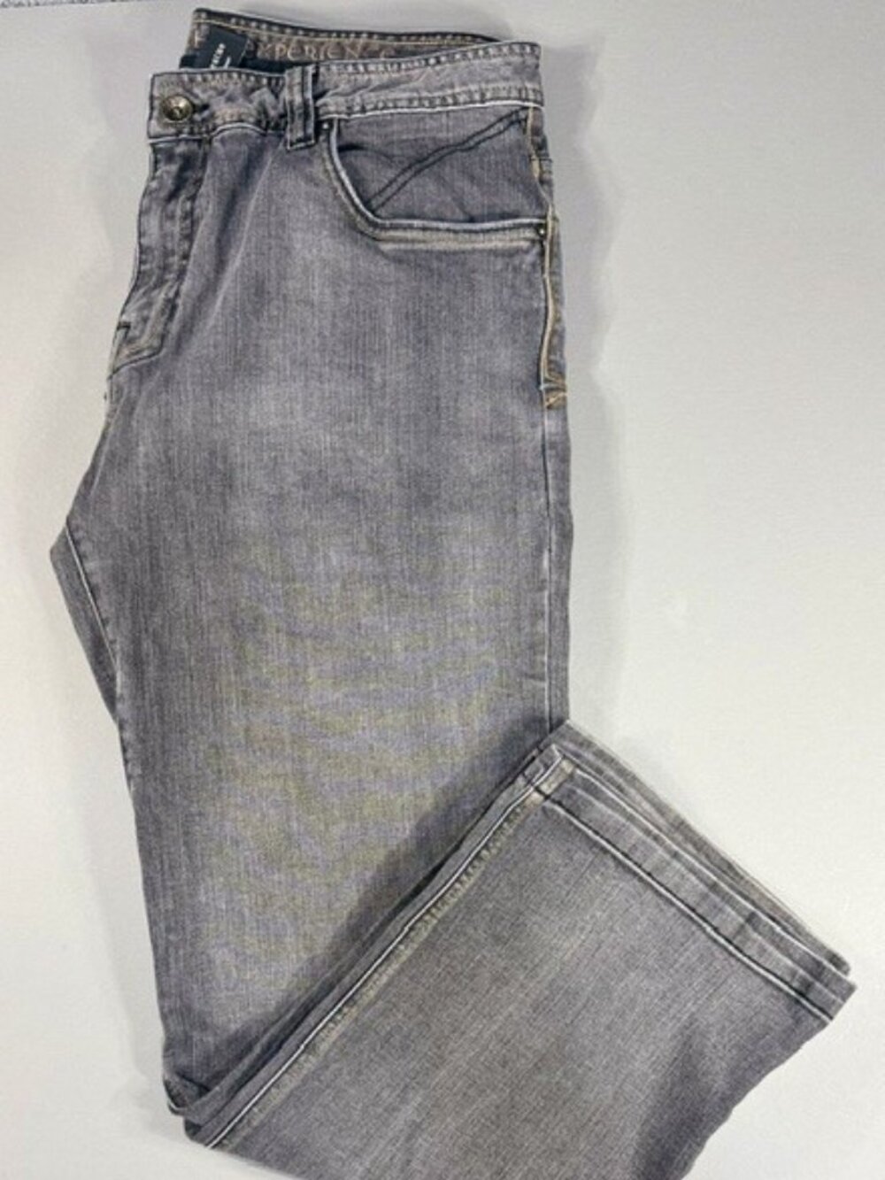 prAna Jeans Men's 34x30 Gray Straight Leg Denim 5 Pocket Casual Breathe Outdoor